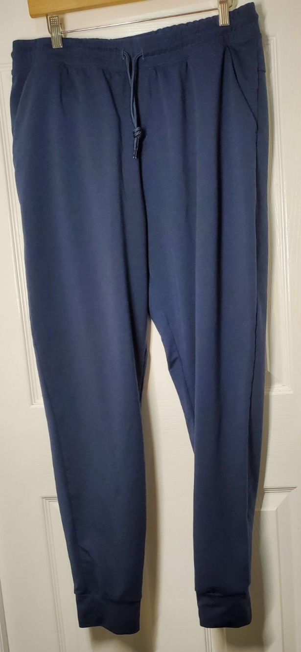 Athletic Works DriWorks Jogger Sweatpants Mens Large 36-38 Navy Blue Drawstring